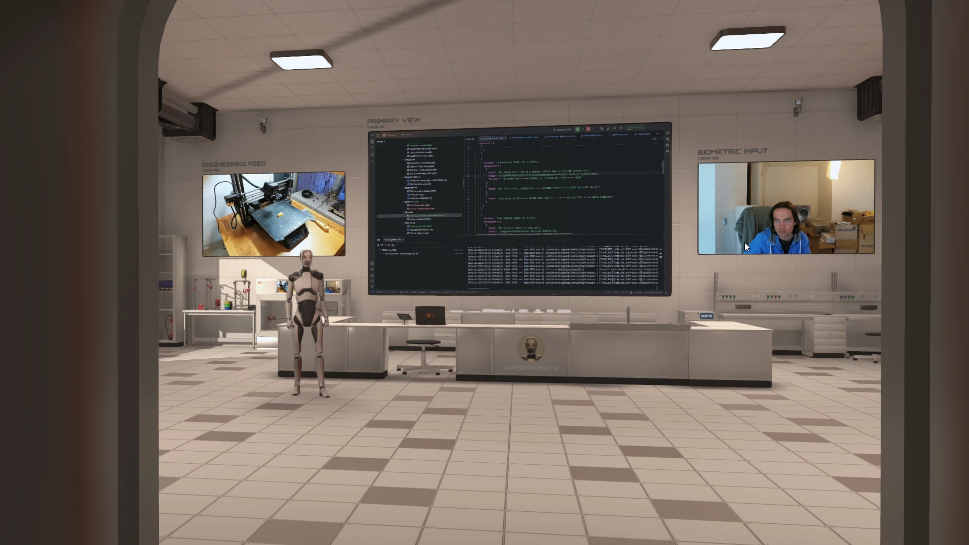 Viewer perspective showing a calm, immersive stream.